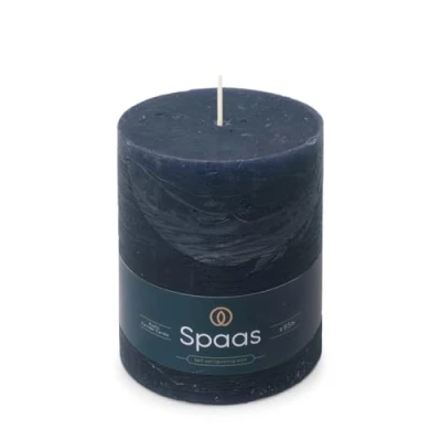 Imagen de Spaas Vela pilar rústica, 100/130 mm, 95 h, color azul oscuro