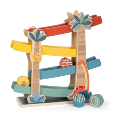 Imagen de small foot Pista de canicas Dino, Robusta, en Madera FSC 100% certificada, para niños a Partir 18 Meses, 12614, 5 Teile