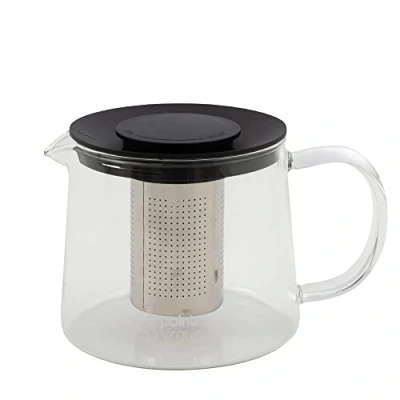 Imagen de Point Virgule Tetera de cristal con infusor acero inoxidable, negro, 1 L