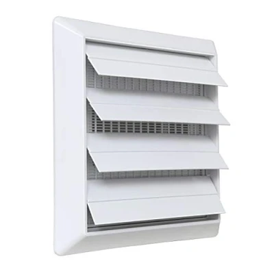 Imagen de La Ventilazione S19126RB Rejilla de ventilación para sobreponer ABS, color blanco, con aletas gravedad y red antiinsectos, tamaño 185 x mm