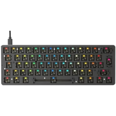 Imagen de Glorious gaming GMMK Compact 60%, Barebones (solo carcasa) Teclado mecánico, RGB por tecla, hot swap y personalizable, distribuciones internacional / ISO Negro