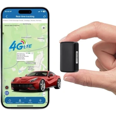 Imagen de Localizador GPS de larga duración LMHOME 4G para coches clásicos, vehículos y Plus Fijación magnética, hasta 90 días sin carga