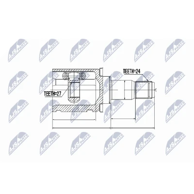 Imagen de FEBEST 0111 MCV30LH Articulación, árbol de transmisión Eje delantero, izquierda, lado engranaje TOYOTA: RAV4 III SUV