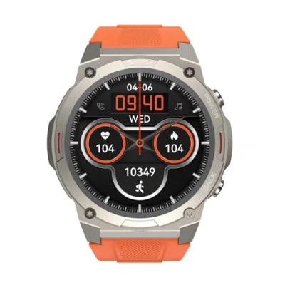 Imagen de HiFuture GoMix2 Reloj Inteligente Hombre Mujer, Pantalla AMOLED, Resistente al Agua IP68, Monitor de frecuencia cardíaca en la, podómetro smartwatch para Android e iOS (Naranja)