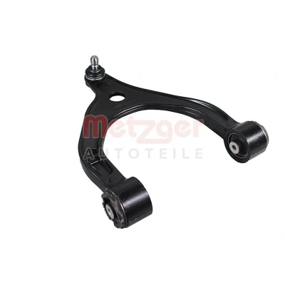 Imagen de METZGER 58141401 Barra oscilante, suspensión de ruedas con apoyo caucho Eje delantero, izquierda, arriba Brazo oscilante transversal