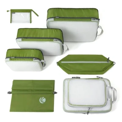 Imagen de Cipway Bolsas Compresion Viaje, Malla Ligero de Viaje Organizador para la Mochila Maletas Almacenamiento en el Hogar(Verde, 8 Unidades)