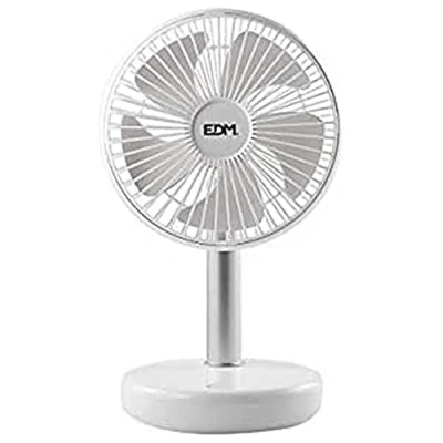 Imagen de EDM 33501 Ventilador de Sobremesa Recargable 5W, Blanco, 17 cm