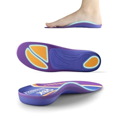 Imagen de QBK Plantillas Fascitis Plantar Espolon Calcaneo Gel Soporte De Arco Duras Plantilla Ortopedica Talon Profundo Comodidad Amortiguadora Hombres Y Mujeres XS