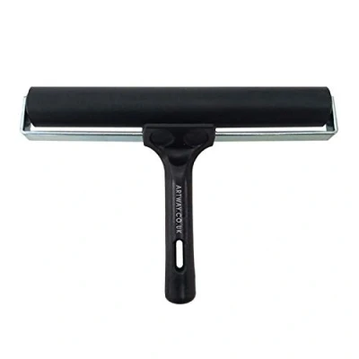Imagen de Artway Rodillo Para tinta linograbados y xilografías Goma dura Mango negro 20 cm