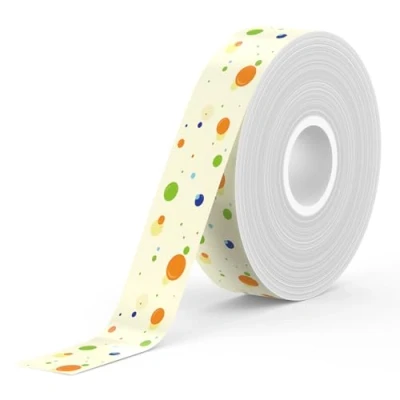Imagen de SUPVAN E10 Etiquetas Autoadhesivas, térmicas para el hogar, la oficina y escuela, compatibles con las etiquetadoras E10/E16，15 mm* 6 m, 1 Rollo (Puntos)