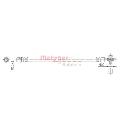 Imagen de METZGER 4116215 Latiguillos de Freno 382 VOLKSWAGEN: Passat B3/B4 Berlina, Lupo / 3L, Polo III Hatchback