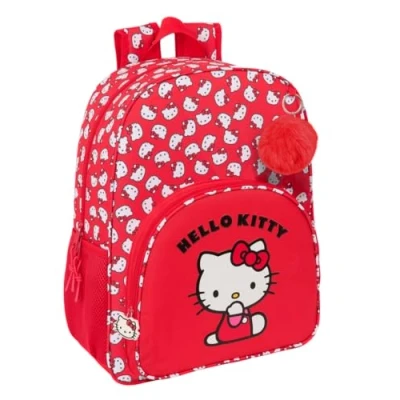 Imagen de Safta HELLO KITTY ICONIC Mochila Escolar Niño, Infantil, Adaptable a Carro, Ideal para Niños en Edad Escolar, Cómoda y Versátil, Calidad Resistencia, 33x14x42 cm