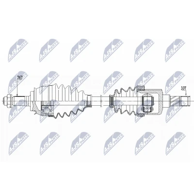 Imagen de NTY NPW BM 155 Árbol de transmisión Eje trasero, derecha 620, 56 MINI: Hatchback