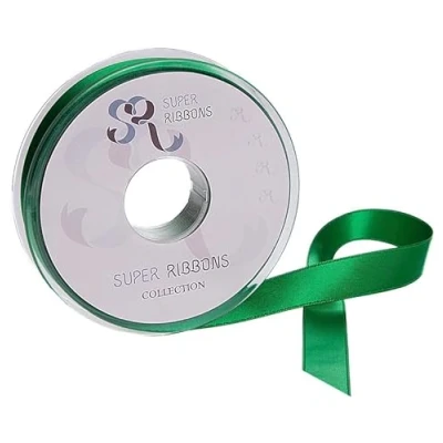 Imagen de SR SUPER RIBBONS®™ Cinta de satén doble cara 10 mm, 20 metros en carrete, color verde