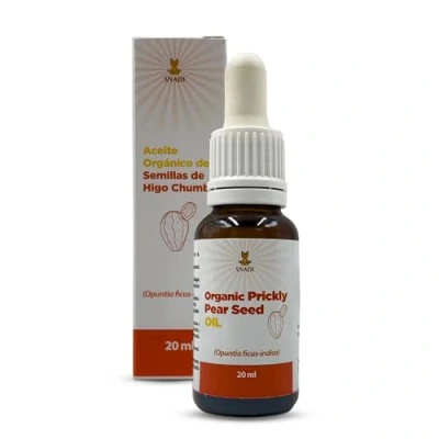 Imagen de Snadi Aceite de Semillas Higo Chumbo BIO 20 ml 100% Natural y Puro Prensado en Frío Hidrata Rejuvenece Reductor Ojeras Bolsas Vegano Botella Vidrio