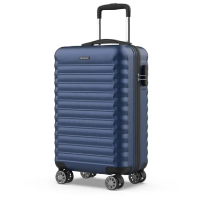Imagen de NUMADA Maleta de Viaje Cabina 55x36x19cm (30L) Upfly XS con Cierre Combinación y 4 Ruedas Dobles 360. Mano Rígida Resistente, Ligera Interior Compartimentado Azul Marino