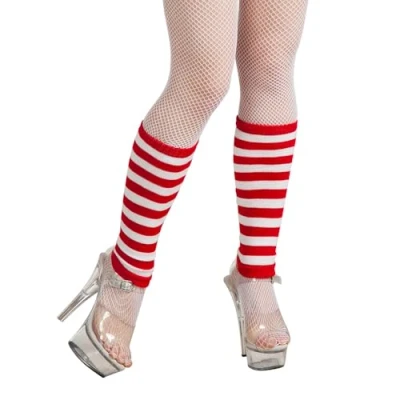 Imagen de Boland 29686 Calentadores de Piernas a Rayas, color blanco/rojo, Talla única (Ciao Srl 29686)