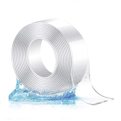 Imagen de Cinta magica adhesiva, Reutilizable Nano Tape, Doble Cara transparente, Traceless Grip Tape Multifuncional de Adhesivo Pared Fuerte (5m)