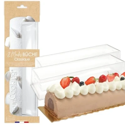 Imagen de ScrapCooking 1960 Moldes para troncos clásicos de PET reciclados (2 unidades), diseño postre