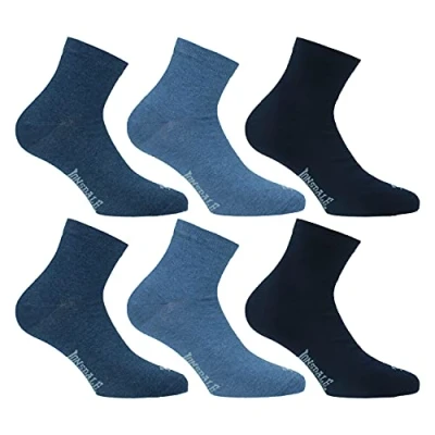 Imagen de Lonsdale Quarter 6 Pares Calcetines, Algodón (Azul Mix, 39 42)