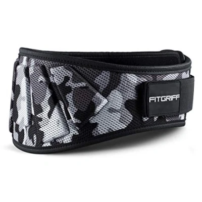 Imagen de Fitgriff® Cinturón Gym V1 Cinturon Gimnasio, Musculación, Halterofilia, Crossfit, Levantamiento Pesas, Fitness Mujeres y Hombres Camo X Small