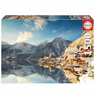Imagen de Educa Puzzle de 1500 Piezas para Adultos Invierno en Hallstatt. Incluye Pegamento Fix Puzzle. Medidas: 85 x 60 cm. A Partir 14 años (20284)