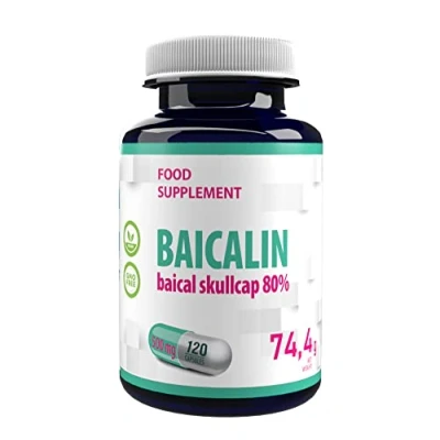 Imagen de Hepatica, Baicalina de (Scutellaria baicalensis) 500mg 120 Cápsulas Veganas, Certificado análisis AGROLAB Alemania, alta resistencia, sin gluten, OGM