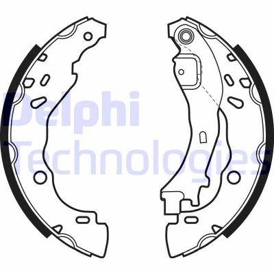 Imagen de DELPHI LS1975 Zapatas de Freno 203 39 CITROËN: C3 I Hatchback, C2 Pluriel, FIAT: Punto II Idea, LANCIA: Musa, Ypsilon
