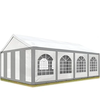 Imagen de TOOLPORT Carpa de Fiesta 4x8 m para Fiestas Lona PE 450 N jardín Gris Blanc Impermeable
