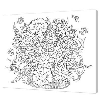 Imagen de Pintcolor 7813.0 Marco con Lienzo Impreso de Colorear, Madera Abeto, Blanco/Negro, 40 x 50 3.5 cm