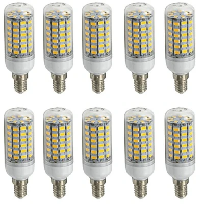 Imagen de Aoxdi E14 LED de maiz Bombillas Lampara10W, Blanco Cálido, Dimensiones (OXL): 31 mm x 95 mm, 69 SMD 5730 Lamparas, AC220 240V, Paquete 10