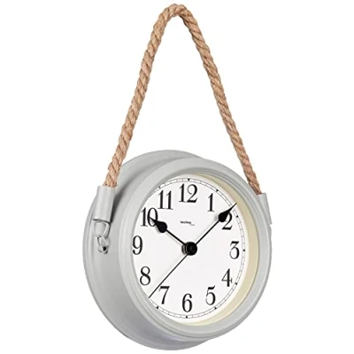 Imagen de Technoline Lifestyle WT7130 Reloj de Pared Decorativo (22 cm), diseño marítimo, Color Gris