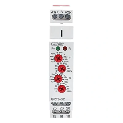 Imagen de GEYA Relé de tiempo ciclo asimétrico 2Contacto 16A AC/DC12V 240V Cycler retardo repetición Carril Din Modular (GRT8 S2,AC/DC12V 240V)