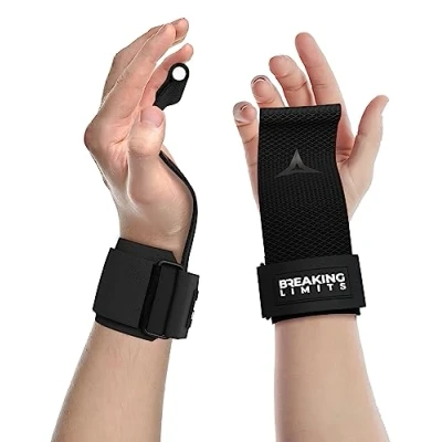Imagen de Breaking Limits Correas de tracción agarre rápido para entrenamiento fuerza antideslizante deportes ayuda gimnasio, levantamiento pesas y crossfit