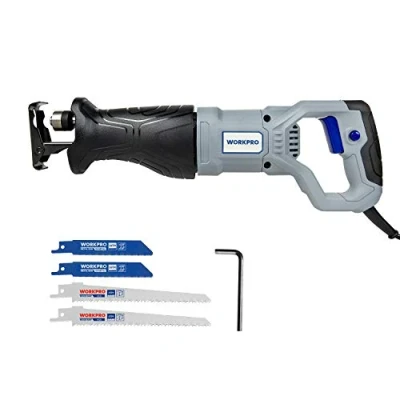 Imagen de WORKPRO Sierra Sable 710W, Velocidad Variable con Mecanismo de Cambio Rápido Cuchilla 0 2800 rpm, Profundidad Corte Madera 115mm/ Metal 4mm, 4 Cuchillas Incluidas