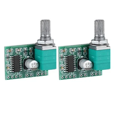 Imagen de placa amplificadora de audio potencia 5 V CC, módulo estéreo PAM8403 doble canal con potenciómetro, 2 piezas