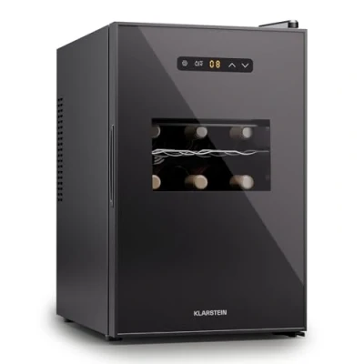 Imagen de Klarstein Nevera para vino independiente 1 zona,Nevera pequeña, pequeña con puerta de cristal, botellas interior/exterior, vino, 12