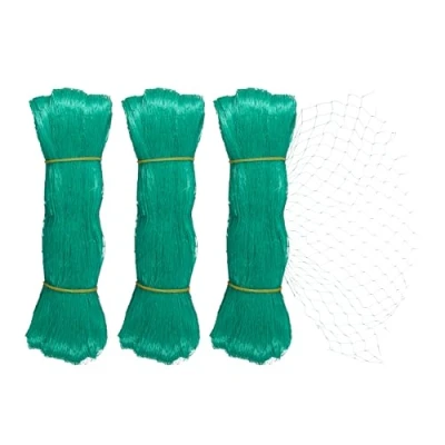Imagen de Relaxdays 3 Mallas Antipájaros, 5 x 4 m, Red Estrecha, 20x20 mm, Redes Antipalomas, Protectores Árboles, Verde