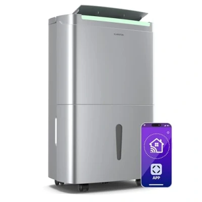 Imagen de KLARSTEIN DryFy Connect 50L Luftentfeuchter 50L/Tag, WLAN App Steuerung, 7L Tank, 24h Timer, Automatische Trocknungsmodi, Mobil, für Räume bis 55 m², Elektrischer