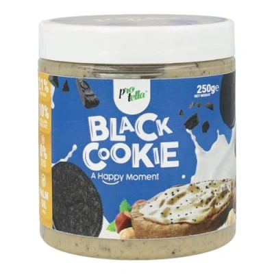 Imagen de Protella Store Cremas Proteicas Black Cookie 250gr Crema Proteica De Chocolate Blanco Con Avellanas Y Trocitos Galleta Negra. Sin Azúcares Añadidos Aceite Palma.