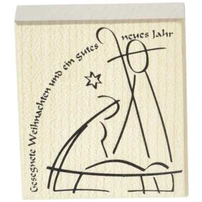 Imagen de Rayher Sello Pesebre de Navidad, madera, 7x8 cm, para manualidades y adornos 28273000