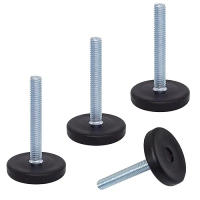 Imagen de SKIR&#039;CO 4 patas niveladoras de muebles M6 x 40 mm, redondas ajustables 30 mm diámetro, pie nivelador rosca