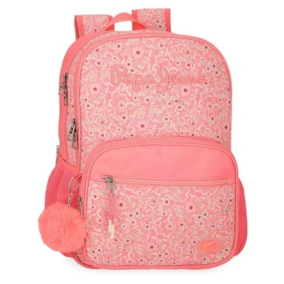 Imagen de Pepe Jeans Nahid Mochila Escolar Doble Compartimento Adaptable a Carro Rosa 30x40x12 cms Poliéster by Joumma Bags