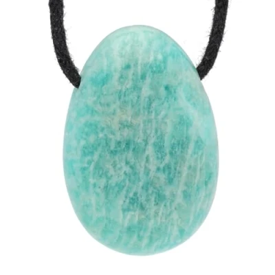 Imagen de Lebensquelle Plus Colgante de Gota Amazonita Piedra Perforada con Cinta algodón Piedras Preciosas, Amazonita,