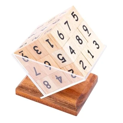 Imagen de Engelhart 350400 Sudoku en Cubos Rompecabezas de Madera Nivel difícil 27 Piezas solución Dentro del Juego 1 Jugador