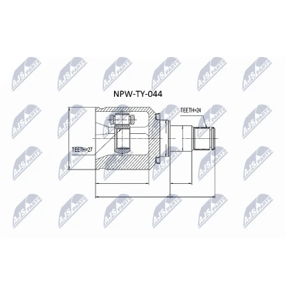 Imagen de NTY NPW TY 044 Junta Homocinética Eje delantero, izquierda TOYOTA: Avensis II Berlina, Verso, Auris Hatchback