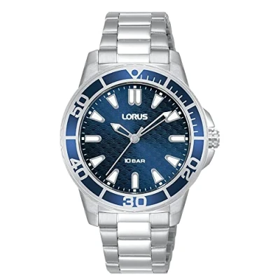 Imagen de Lorus Reloj Analógico de Cuarzo para Mujer con Pulsera Metal, Azul/Plata