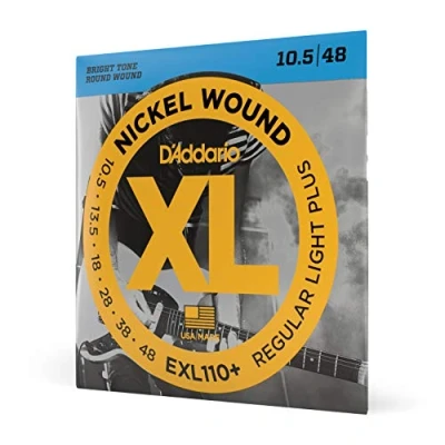 Imagen de D&#039;Addario cuerdas guitarra Electrica de EXL110+, con entorchado en níquel para eléctrica, regular blandas plus, 10.5 48