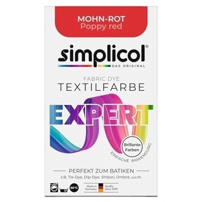 Imagen de simplicol Tinte Expert Your Express Dye en una máquina o un tazón, paquete de 150 g, color rojo amapola