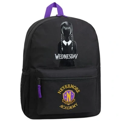 Imagen de Wednesday Mochilas infantiles, Mochila Miercoles Addams Niña, Escolares para Niñas 37 cm (Negro/Amarillo)